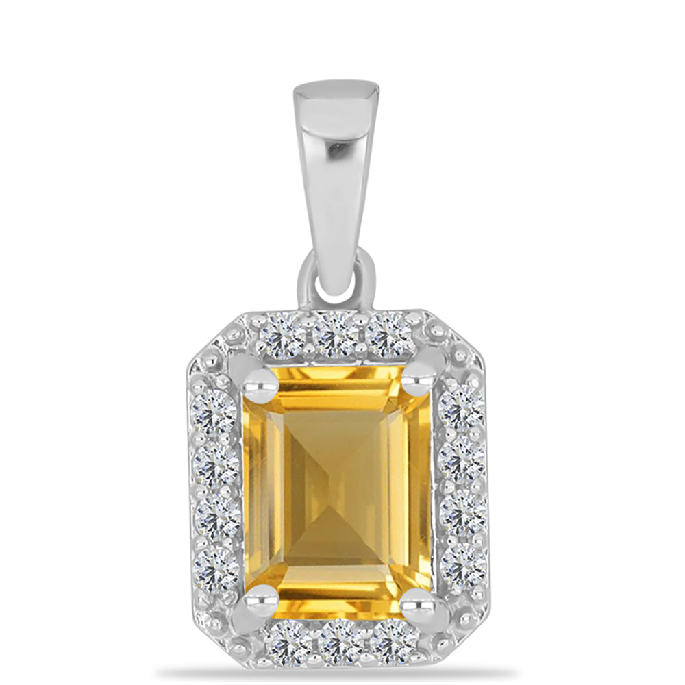 Pandantiv din Argint 925 ( 1.26 grame ) cu Citrin Ural și Topaz Alb 1.68 Carate