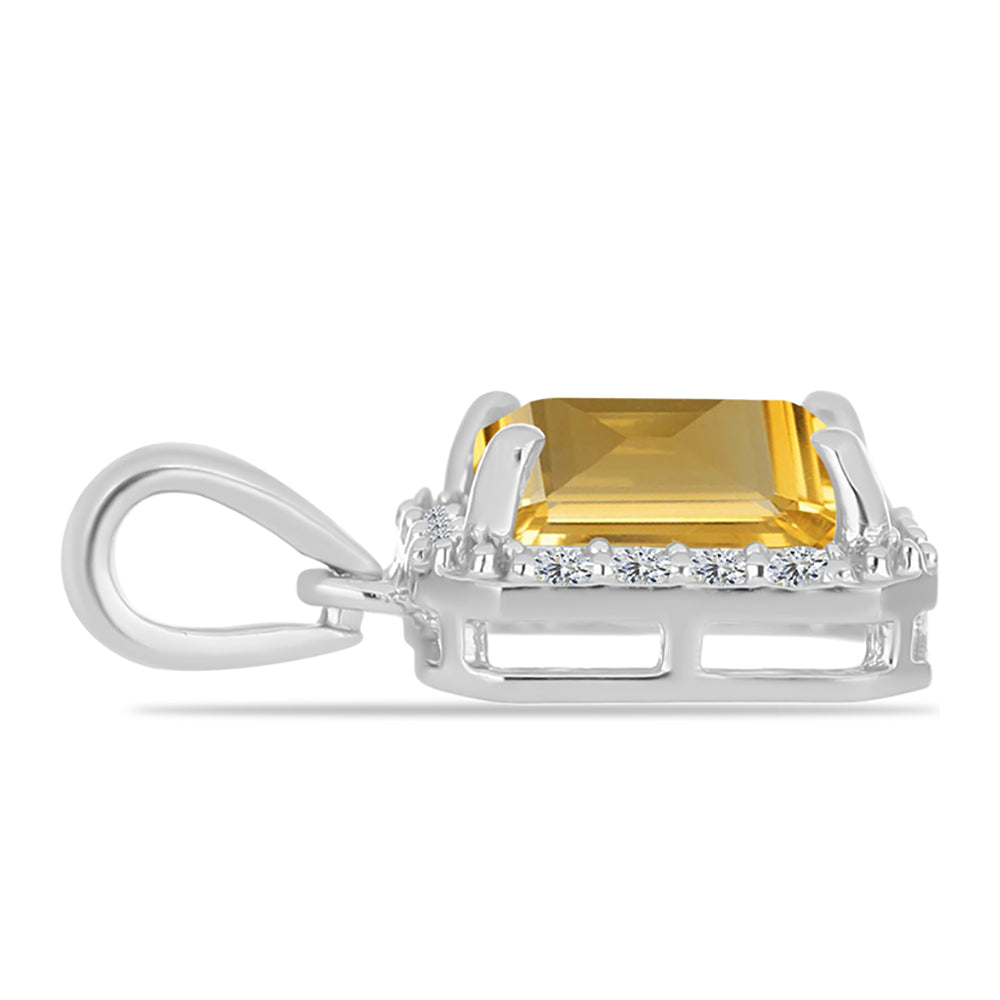 Pandantiv din Argint 925 ( 1.26 grame ) cu Citrin Ural și Topaz Alb 1.68 Carate 2 