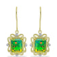 Cercei din Argint 925 Placat cu Aur ( 3.53 grame ) cu Opal Verde Etiopian Lega Dembi și Topaz Alb 1.61 Carate