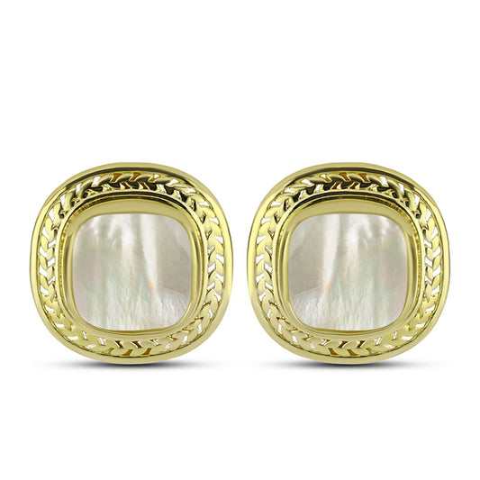 Cercei din Argint 925 Placat cu Aur ( 5.6 grame ) cu Sidef 3.68 Carate