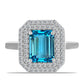 Inel din Argint 925 ( 3.15 grame ) cu Topaz Swiss Blue și Topaz Alb 3.12 Carate