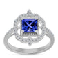 Inel din Argint 925 ( 2.81 grame ) cu Tanzanit AAA și Topaz Alb 1.54 Carate