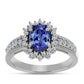 Inel din Argint 925 ( 3.97 grame ) cu Tanzanit AAA și Topaz Alb 1.95 Carate