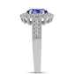 Inel din Argint 925 ( 3.97 grame ) cu Tanzanit AAA și Topaz Alb 1.95 Carate