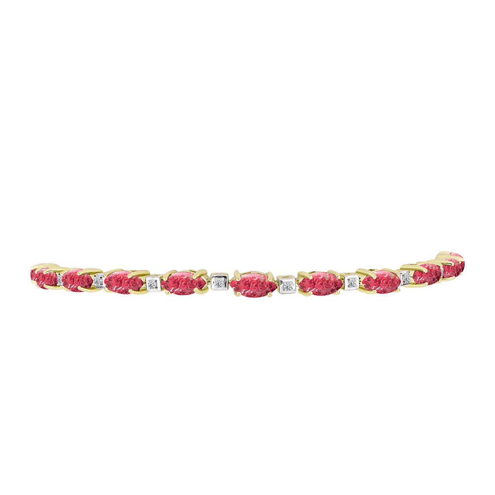 Brățară din Argint 925 Placat cu Aur ( 9.94 grame ) cu Thulit și Topaz Alb 9.4 Carate