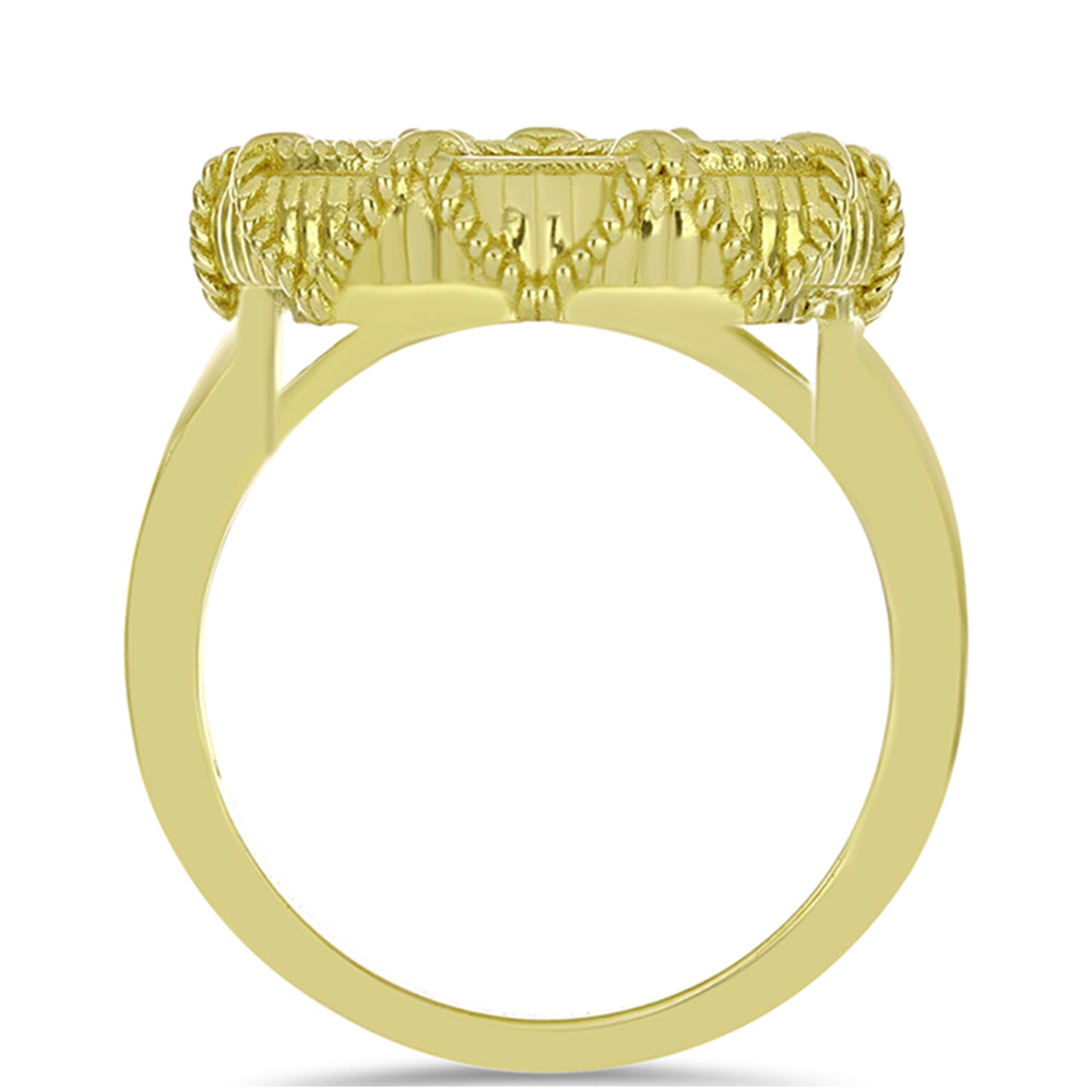 Inel din Argint 925 Placat cu Aur ( 5.38 grame ) cu Sidef 5.16 Carate