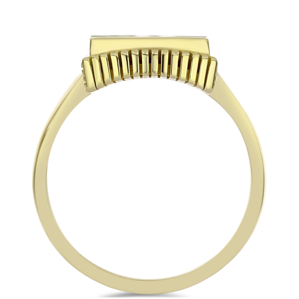 Inel din Argint 925 Placat cu Aur ( 6.04 grame ) cu Sidef 3.41 Carate 2 