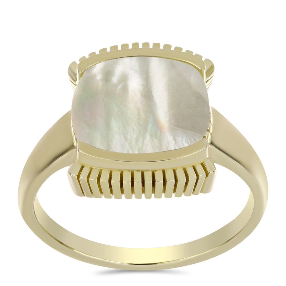 Inel din Argint 925 Placat cu Aur ( 6.04 grame ) cu Sidef 3.41 Carate 3 