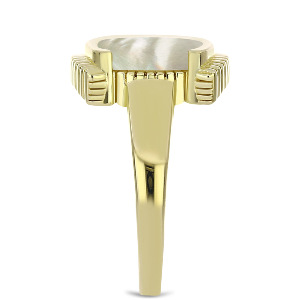 Inel din Argint 925 Placat cu Aur ( 6.04 grame ) cu Sidef 3.41 Carate 4 
