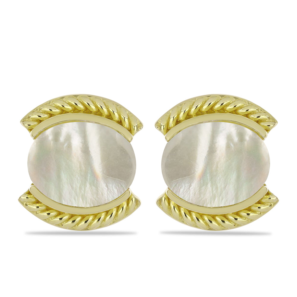Cercei din Argint 925 Placat cu Aur ( 4.44 grame ) cu Sidef 4.29 Carate 1 