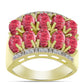 Inel din Argint 925 Placat cu Aur ( 6.88 grame ) cu Thulit și Topaz Alb 5.75 Carate