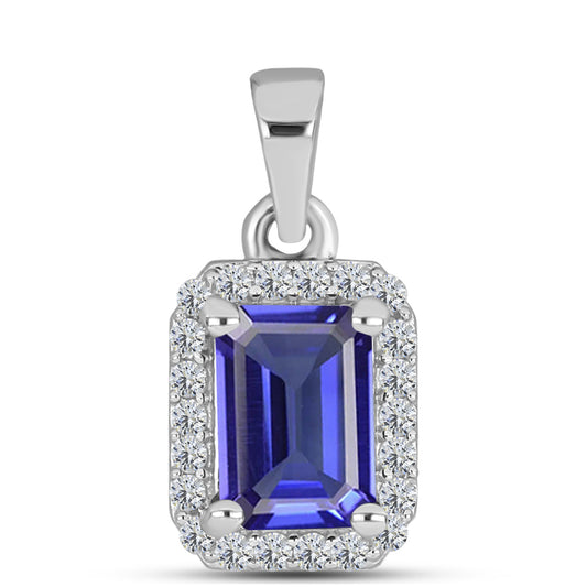Pandantiv din Argint 925 ( 0.86 grame ) cu Tanzanit AAA și Topaz Alb 1.13 Carate