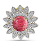 Pandantiv din Argint 925 Placat cu Aur ( 2.86 grame ) cu Thulit și Topaz Alb 3.04 Carate