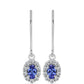 Cercei din Argint 925 ( 1.75 grame ) cu Tanzanit AAA și Topaz Alb 0.91 Carate
