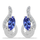 Cercei din Argint 925 ( 2.42 grame ) cu Tanzanit AAA și Topaz Alb 0.6 Carate