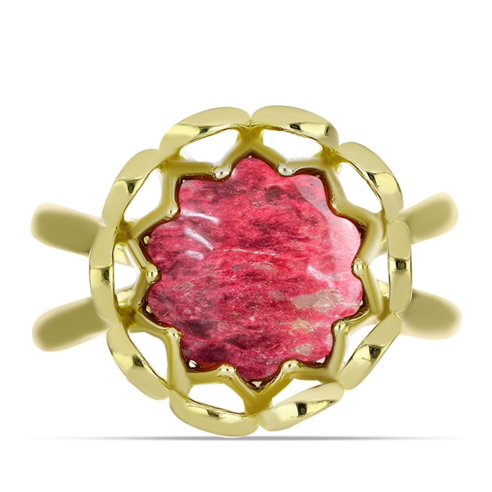 Inel din Argint 925 Placat cu Aur ( 4.31 grame ) cu Thulit 4.55 Carate
