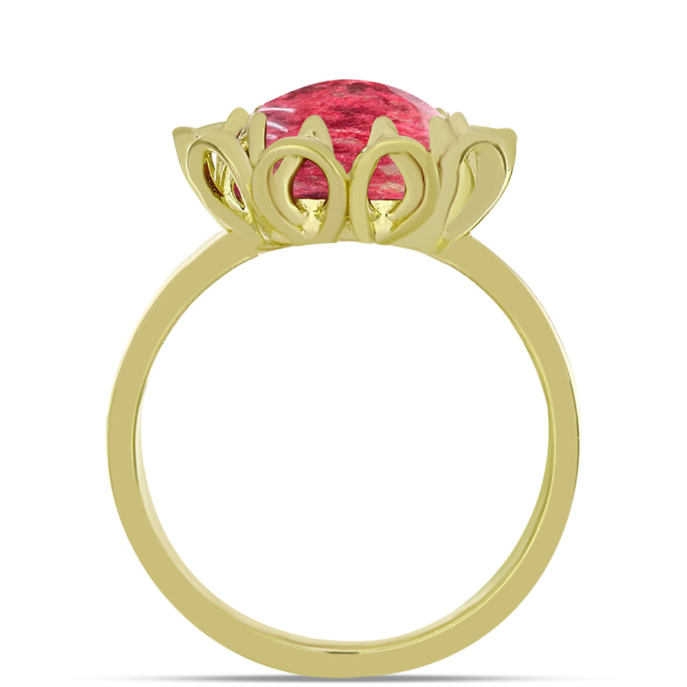 Inel din Argint 925 Placat cu Aur ( 4.31 grame ) cu Thulit 4.55 Carate