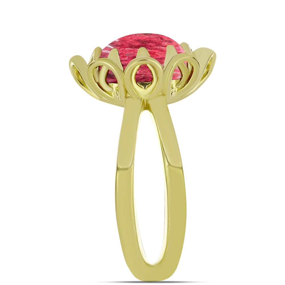 Inel din Argint 925 Placat cu Aur ( 4.31 grame ) cu Thulit 4.55 Carate