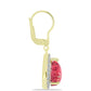 Cercei din Argint 925 Placat cu Aur ( 2.42 grame ) cu Thulit și Topaz Alb 3.33 Carate