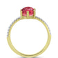 Inel din Argint 925 Placat cu Aur ( 2.07 grame ) cu Thulit și Topaz Alb 2.51 Carate