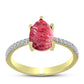 Inel din Argint 925 Placat cu Aur ( 2.07 grame ) cu Thulit și Topaz Alb 2.51 Carate