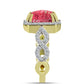 Inel din Argint 925 Placat cu Aur ( 3.58 grame ) cu Thulit și Topaz Alb 3.06 Carate