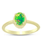 Inel din Argint 925 Placat cu Aur ( 2 grame ) cu Opal Verde Etiopian Lega Dembi 0.47 Carate