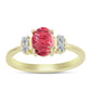 Inel din Argint 925 Placat cu Aur ( 2.48 grame ) cu Thulit și Topaz Alb 1.79 Carate