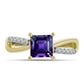 Inel din Argint 925 Placat cu Aur ( 2.49 grame ) cu Ametist Marocan și Topaz Alb 1.29 Carate
