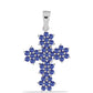 Cruce Pandantiv din Argint 925 ( 2.53 grame ) cu Tanzanit AAA 1.68 Carate