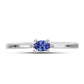 Inel din Argint 925 ( 1.34 grame ) cu Tanzanit AAA și Topaz Alb 0.22 Carate