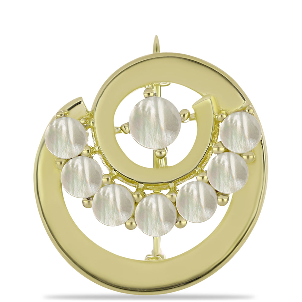 Broşă din Argint 925 Placat cu Aur ( 5.47 grame ) cu Sidef 3.04 Carate