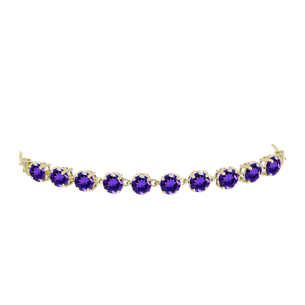 Brățară din Argint 925 Placat cu Aur ( 4.82 grame ) cu Ametist Marocan și Topaz Alb 4.44 Carate