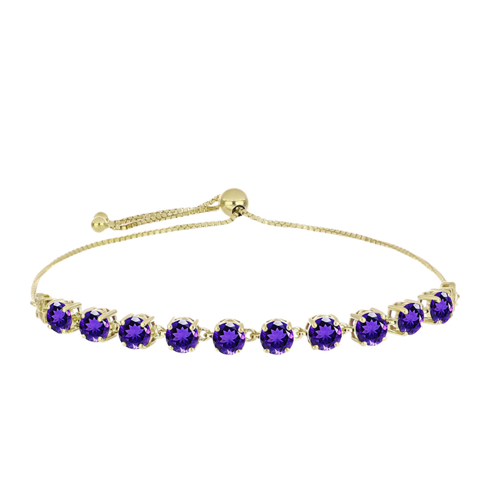 Brățară din Argint 925 Placat cu Aur ( 4.82 grame ) cu Ametist Marocan și Topaz Alb 4.44 Carate