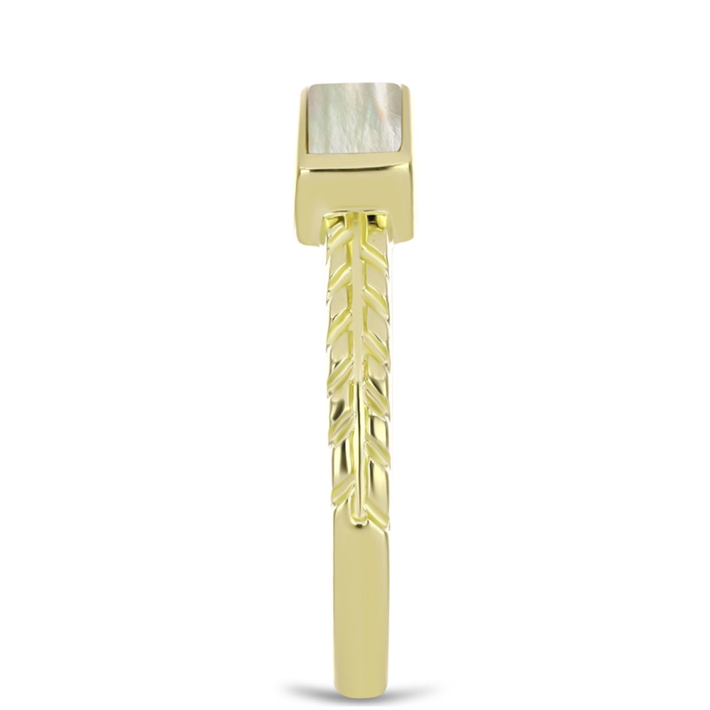 Inel din Argint 925 Placat cu Aur ( 2.27 grame ) cu Sidef 1.77 Carate