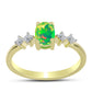 Inel din Argint 925 Placat cu Aur ( 2.03 grame ) cu Opal Verde Etiopian Lega Dembi și Topaz Alb 0.64 Carate