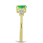 Inel din Argint 925 Placat cu Aur ( 2.03 grame ) cu Opal Verde Etiopian Lega Dembi și Topaz Alb 0.64 Carate
