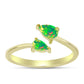 Inel din Argint 925 Placat cu Aur ( 1.78 grame ) cu Opal Verde Etiopian Lega Dembi 0.37 Carate