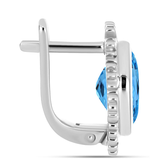 Cercei din Argint 925 ( 4.84 grame ) cu Topaz Swiss Blue 4.32 Carate