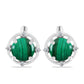 Cercei din Argint 925 ( 3.51 grame ) cu Malachit și Topaz Alb 5.95 Carate