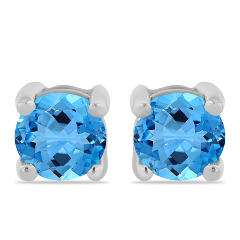 Cercei din Argint 925 ( 1.24 grame ) cu Topaz Swiss Blue 1.14 Carate 1 