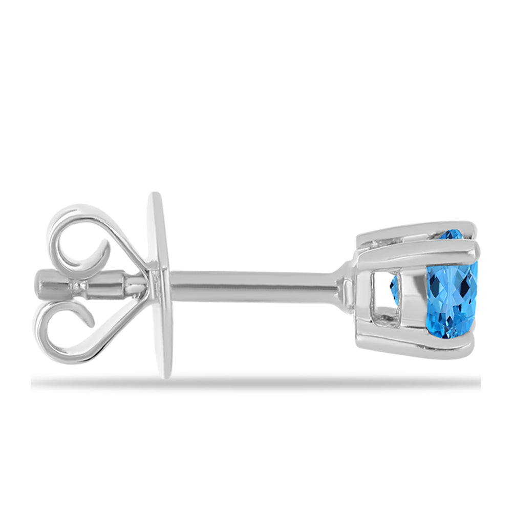 Cercei din Argint 925 ( 1.24 grame ) cu Topaz Swiss Blue 1.14 Carate