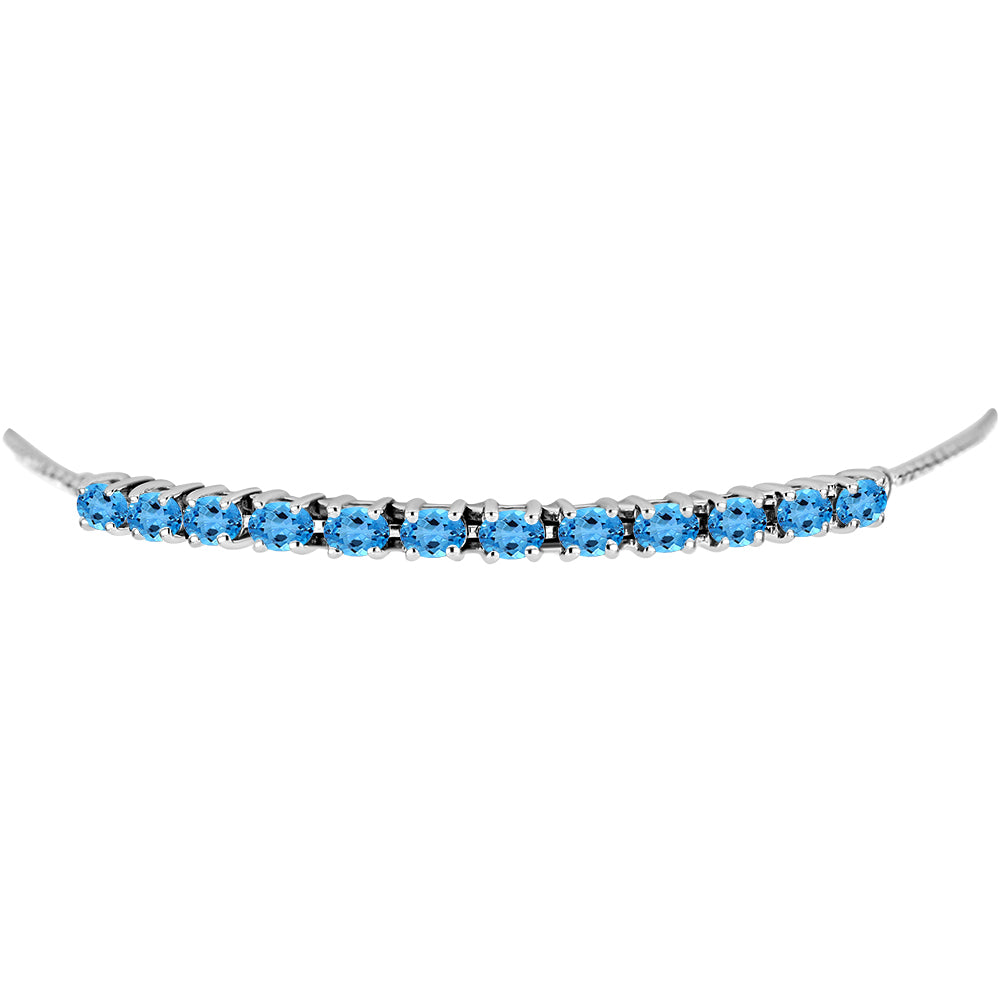 Brățară din Argint 925 ( 4.8 grame ) cu Topaz Swiss Blue 2.7 Carate 2 