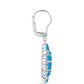 Cercei din Argint 925 ( 4.4 grame ) cu Opal Albastru Etiopian Paraiba și Topaz Alb 3.87 Carate