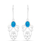 Cercei din Argint 925 ( 2.92 grame ) cu Opal Albastru Etiopian Paraiba 0.95 Carate
