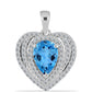 Pandantiv din Argint 925 ( 2.36 grame ) cu Topaz Swiss Blue și Topaz Alb 2.55 Carate