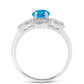Inel din Argint 925 ( 4.28 grame ) cu Opal Albastru Etiopian Paraiba și Topaz Alb 1.56 Carate