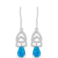 Cercei din Argint 925 ( 2.86 grame ) cu Opal Albastru Etiopian Paraiba și Topaz Alb 0.94 Carate