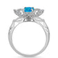 Inel din Argint 925 ( 4.51 grame ) cu Opal Albastru Etiopian Paraiba și Topaz Alb 0.97 Carate