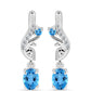 Cercei din Argint 925 ( 3.4 grame ) cu Topaz Swiss Blue și Topaz Alb 1.33 Carate